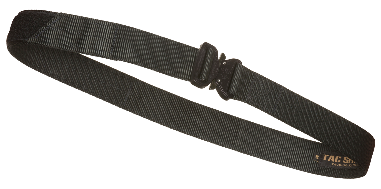 Tacshield T303-LGBK Tactical Gun Belt w/ Cobra Buckle 38"-42" Webbing Black Large 1.75" Wide""